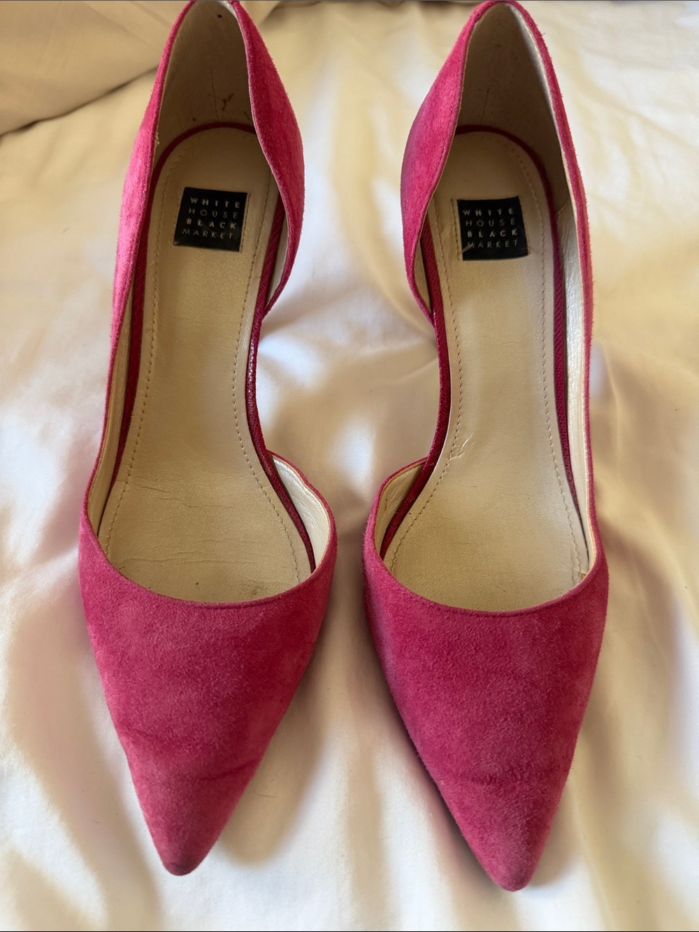 White House Black Market Raspberry Suede Pointed-Toe Pumps